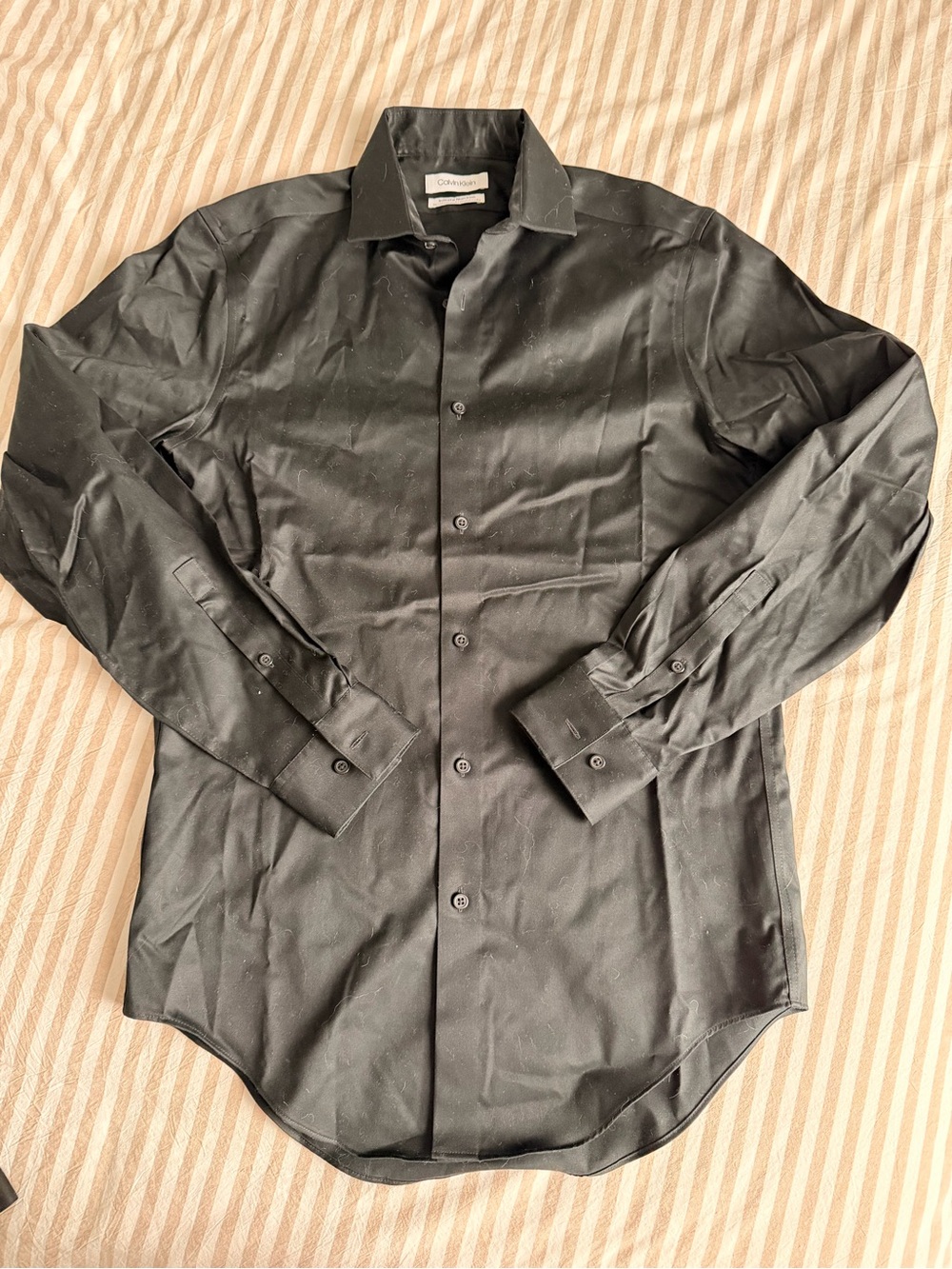 Calvin Klein Men's Black Long-Sleeve Dress Shirt